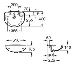 Roca Laura 510 Wide Semi Recessed White Basin -Duravit Store M 2014 12 30 10 43 28 340