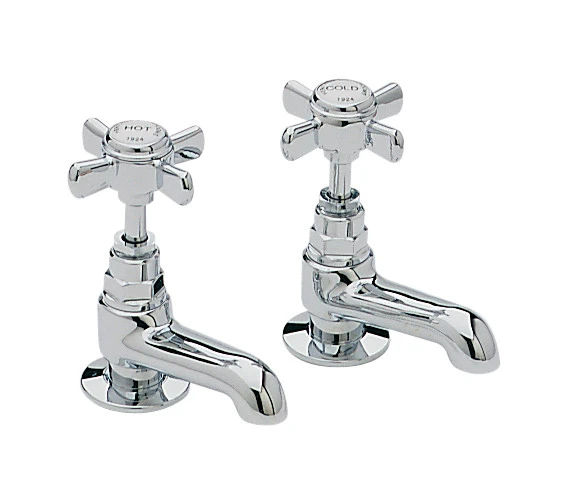 Heritage Dawlish Short Nose Pair Of Basin Pillar Taps 4 Heritage Dawlish Short Nose Pair Of Basin Pillar Taps - Image 2