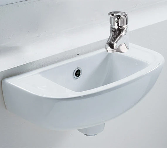 RAK Compact 1 Tap Hole White 450mm Slimline Basin 3 RAK Compact 1 Tap Hole White 450mm Slimline Basin