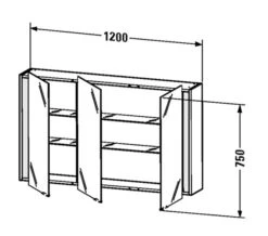 Duravit Ketho 1200 X 750mm 3 Door Mirror Cabinet -Duravit Store M 2015 2 2 17 3 29 507