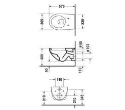 Duravit Architec Wall Mounted Toilet 365 X 575mm - 2546090064 -Duravit Store M 2015 3 2 11 21 33 442
