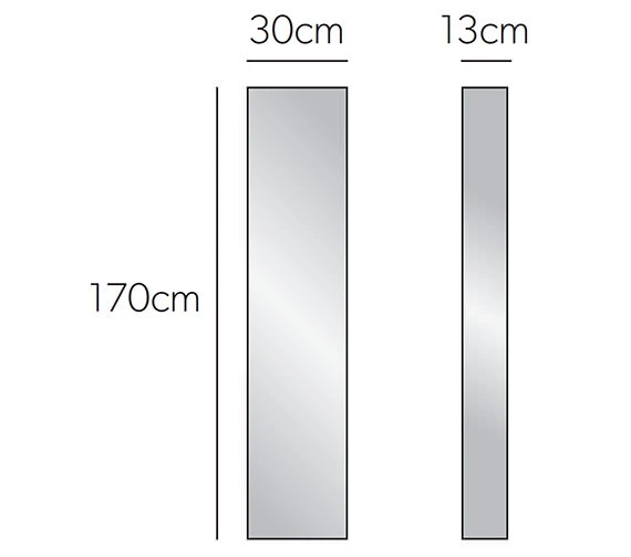 HIB Eris 30 Single Door Mirrored Tall Cabinet 300 X 1700mm - 45300 4 HIB Eris 30 Single Door Mirrored Tall Cabinet 300 X 1700mm - 45300 - Image 2