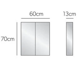 HIB Eris 700mm High Double Door Aluminium Mirrored Cabinet -Duravit Store M 2015 4 2 15 9 23 814
