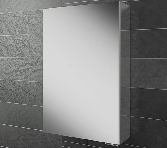 HIB Eris Single Door Aluminium Mirrored Cabinet 400 X 600mm - 3 HIB Eris Single Door Aluminium Mirrored Cabinet 400 X 600mm -