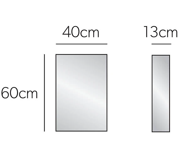 HIB Eris Single Door Aluminium Mirrored Cabinet 400 X 600mm - 4 HIB Eris Single Door Aluminium Mirrored Cabinet 400 X 600mm - - Image 2