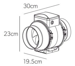 HIB Cyclone Warm White LED Illuminated Inline Fan White -Duravit Store M 2015 4 7 7 38 7 304