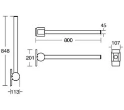 Armitage Shanks Contemporary 21 Hinged Support Rail 800mm -Duravit Store M 2015 7 2 6 40 18 132