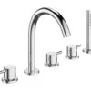 Crosswater MPRO 5 Hole Deck Mounted Chrome Bath Shower Mixer Tap Set -Duravit Store M 2015 7 23 8 31 51 557