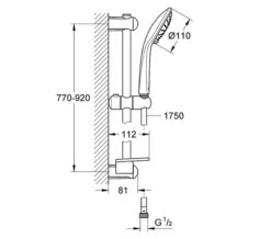 Grohe Euphoria 2 Spray Pattern 900mm Chrome Shower Rail Set - 27225001 -Duravit Store M 2015 7 9 7 27 51 50