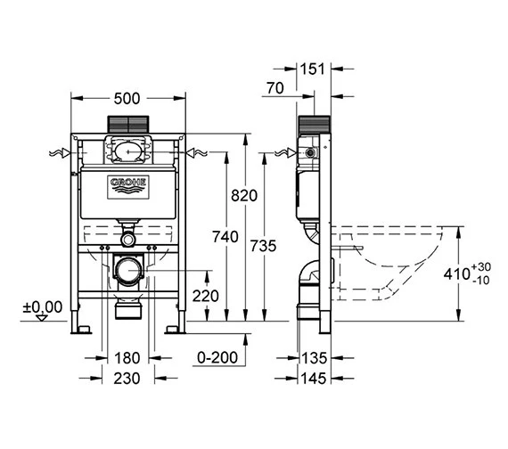 Grohe Rapid SL WC Fixing Frame With Flush - 38526000 4 Grohe Rapid SL WC Fixing Frame With Flush - 38526000 - Image 2