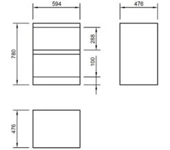 IMEX Flite White 600mm Double Drawer Floor Standing Unit And Basin -Duravit Store M 2016 11 30 10 28 15 109