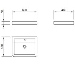 IMEX Flite White Wall Hung Double Drawer Unit And Basin 600mm -Duravit Store M 2016 11 30 7 30 40 324
