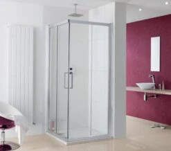 Lakes Coastline Malmo Silver Corner Entry Shower Enclosure 2000mm Height