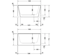 Duravit DuraStyle 1400 X 800mm Rectangular Built In Bath -Duravit Store M 2016 2 26 6 20 9 334