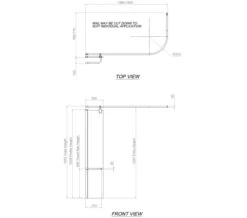 Aqualux Aqua 6 Splash Guard 300mm X 1500mm Bath Screen With Rail