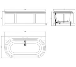Burlington London 1800 X 950mm Back-To-Wall Bath With Curved Surround -Duravit Store M 2016 3 28 13 25 30 868
