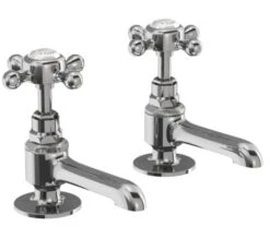 Burlington Stafford Chrome Long Nose Basin Pillar Taps