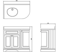 Burlington Freestanding 1000mm Left Hand Curved Corner Vanity Unit -Duravit Store M 2016 6 2 10 29 17 23