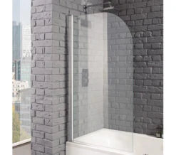 Aquadart Venturi 8 Round Edge 800 X 1400mm Bath Screen With Polished Silver Profile