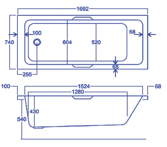 Carron Quantum Integra Single Ended Acrylic Bath 5mm With Grips 1750 X 750mm 4 Carron Quantum Integra Single Ended Acrylic Bath 5mm With Grips 1750 X 750mm - Image 2