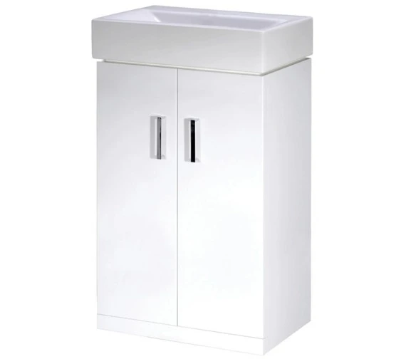Nuie Mayford Floor Standing Gloss White Cabinet And Basin 4 Nuie Mayford Floor Standing Gloss White Cabinet And Basin - Image 2