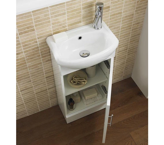 Nuie Sienna Floor Standing Gloss White Cloakroom Fitted Furniture Pack 7 Nuie Sienna Floor Standing Gloss White Cloakroom Fitted Furniture Pack - Image 5