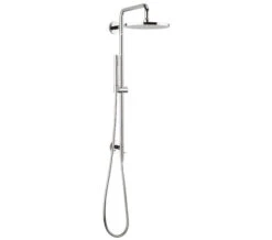 Crosswater Svelte Chrome Multi-Function Rigid Riser Kit With Integrated Wall Outlet