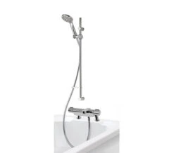 Aqualisa Midas 220 Chrome Thermostatic Bath Shower Mixer Tap With Slide Rail Kit