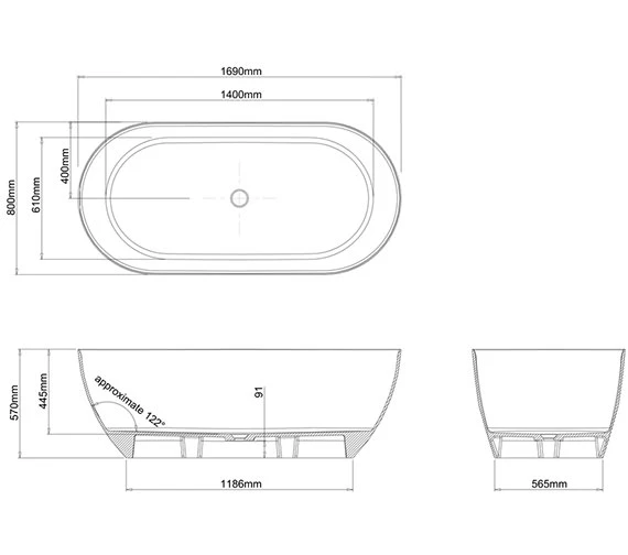 Clearwater Formoso Grande Freestanding Bath 1690 X 800mm 4 Clearwater Formoso Grande Freestanding Bath 1690 X 800mm - Image 2