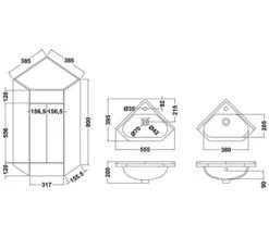Nuie Mayford 555mm Wide Single Door Corner Gloss White Cabinet And Basin -Duravit Store M 2017 11 6 6 16 59 904