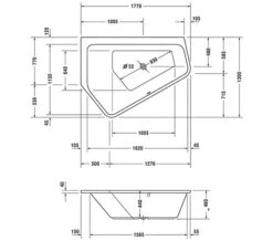 Duravit Paiova 1770mm X 1300mm Right-Left 5 Corner Built In Bath -Duravit Store M 2017 12 30 9 10 4 841