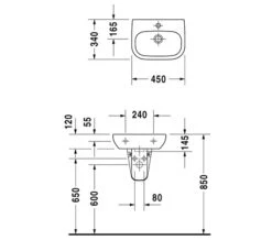 Duravit D-Code 450mm Handrise Basin With Tap Hole And Overflow - 7054500002 -Duravit Store M 2017 12 8 13 21 52 520