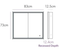 HIB Vanquish Double Door LED Demisting Recessed Mirror Cabinet 730mm High -Duravit Store M 2017 2 2 12 25 43 327