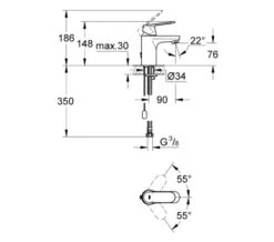 Grohe Eurosmart Cosmopolitan Single Chrome Basin Mixer Tap With Metal Lever -Duravit Store M 2017 2 3 12 11 51 455