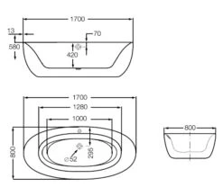 Roca Varginia White Oval 1700 X 800mm Freestanding Acrylic Bath With Waste Kit -Duravit Store M 2017 3 1 6 30 7 890