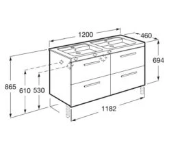 Roca Prisma Unik 1200 X 694mm Textured Ash 4-Drawer Base Unit With Basin -Duravit Store M 2017 3 15 13 56 16 537