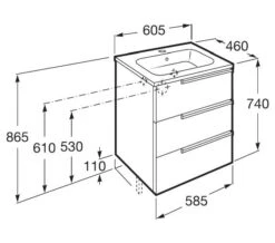 Roca Victoria-N Unik Luxurious 3-Drawer Wall Hung Unit 600mm With Basin -Duravit Store M 2017 3 18 10 4 43 736