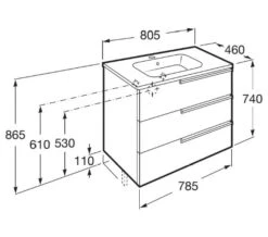 Roca Victoria-N Unik Luxurious 3-Drawer Wall Hung Unit 600mm With Basin -Duravit Store M 2017 3 18 6 34 31 893