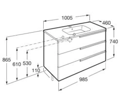 Roca Victoria-N Unik Luxurious 3-Drawer Wall Hung Unit 600mm With Basin -Duravit Store M 2017 3 20 6 24 1 184