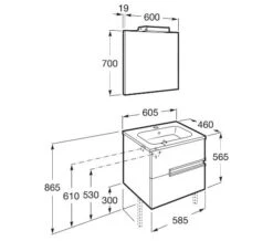 Roca Victoria-N Large 600 X 565mm Vanity Unit Pack With Mirror And Spotlight -Duravit Store M 2017 3 24 7 9 3 510