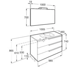 Roca Victoria-N 1000 X 740mm Vanity Unit Pack With Mirror And Spotlight -Duravit Store M 2017 3 25 10 9 26 718