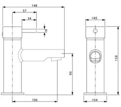 Crosswater Kai Lever Monobloc Mini Basin Mixer Tap Chrome -Duravit Store M 2017 4 7 7 10 0 693