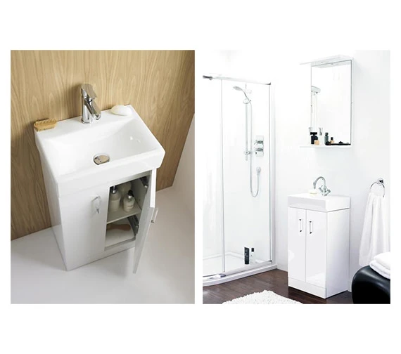 Nuie Mayford Floor Standing Gloss White Cabinet And Basin 8 Nuie Mayford Floor Standing Gloss White Cabinet And Basin - Image 6
