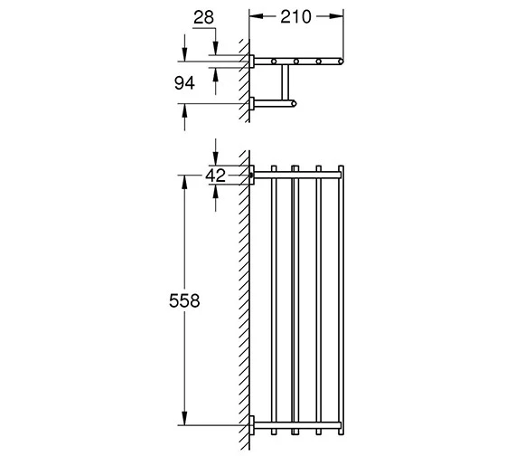 Grohe Essentials Cube Multi Chrome Towel Rack 4 Grohe Essentials Cube Multi Chrome Towel Rack - Image 2