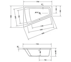 Duravit Paiova 1700mm X 1300mm Right-Left Backrest Slope Bath With Frame -Duravit Store M 2018 1 2 7 47 3 529