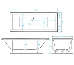 Trojan Elite 1700 X 750mm Double Ended Bath White -Duravit Store M 2018 1 30 6 2 53 368