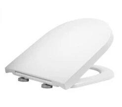 Tavistock Delta D-Shaped White Toilet Seat With Soft Close Hinges
