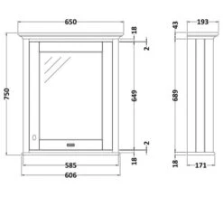Hudson Reed Old London 600mm Single Door Mirror Cabinet -Duravit Store M 2018 12 17 6 58 50 91