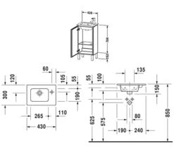 Duravit L-Cube 420mm Floor Standing 1 Door Vanity Unit For Me-By-Starck Basin -Duravit Store M 2018 3 3 5 37 2 459