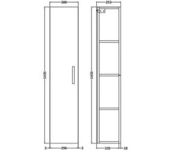 Nuie Athena 300 X 1433mm Single Door Wall Hung Tall Unit -Duravit Store M 2018 3 31 8 48 27 439